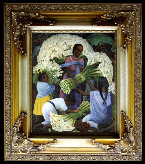 framed  Diego Rivera Indian, Ta051